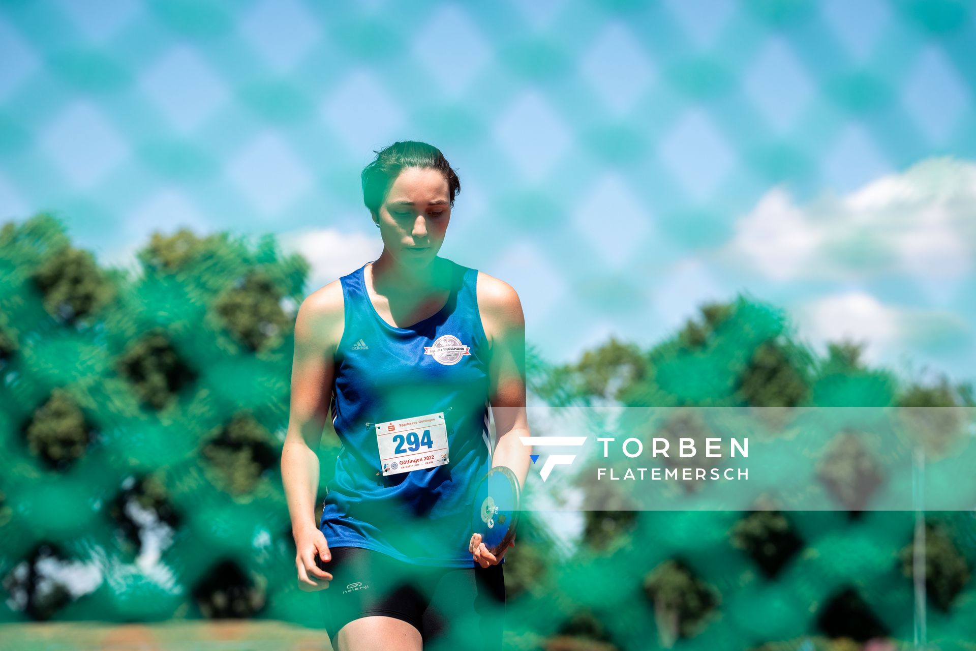 Nele Lauryn Stahl (Rukeli Trollmann e. V.) beim Diskuswurf am 02.07.2022 waehrend den NLV+BLV Leichtathletik-Landesmeisterschaften im Jahnstadion in Goettingen (Tag 1)